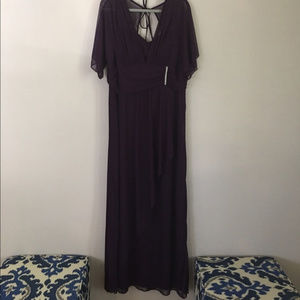 Plum Formal Gown with Rhinestone Detail